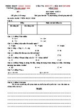 Đề kiểm tra Học kì I môn Toán Lớp 2 - Năm học 2019-2020